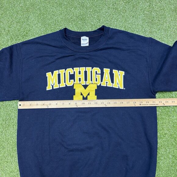 Vintage Michigan Wolverines Navy Sweatshirt Mens Size Medium College Crewneck - Picture 3 of 5